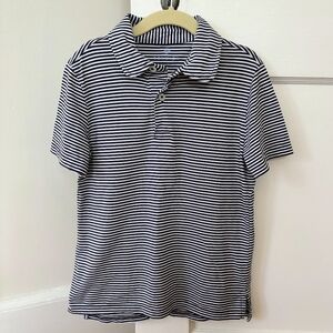Classic Black and White Striped Men's Polo Shirt